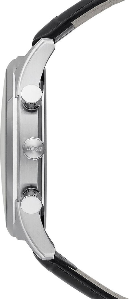 Hugo Boss Ambassador Chronograph Quartz Black Dial Black Leather Strap Watch For Men - HB1513194 Buy Now By Hugo Boss