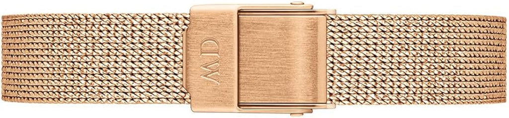 Daniel Wellington Petite Pressed Melrose Black Dial Rose Gold Mesh Strap Watch For Women - DW00100440 Buy Now By Daniel Wellington