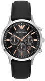 Emporio Armani Giovanni Analog Black Dial Black Leather Strap Watch For Men - AR11431 Buy Now By Emporio Armani