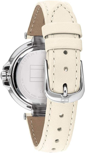 Tommy Hilfiger Angela Silver Dial Cream Leather Strap Watch for Women - 1782123 Buy Now By Tommy Hilfiger
