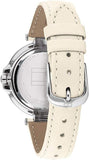 Tommy Hilfiger Angela Silver Dial Cream Leather Strap Watch for Women - 1782123 Buy Now By Tommy Hilfiger