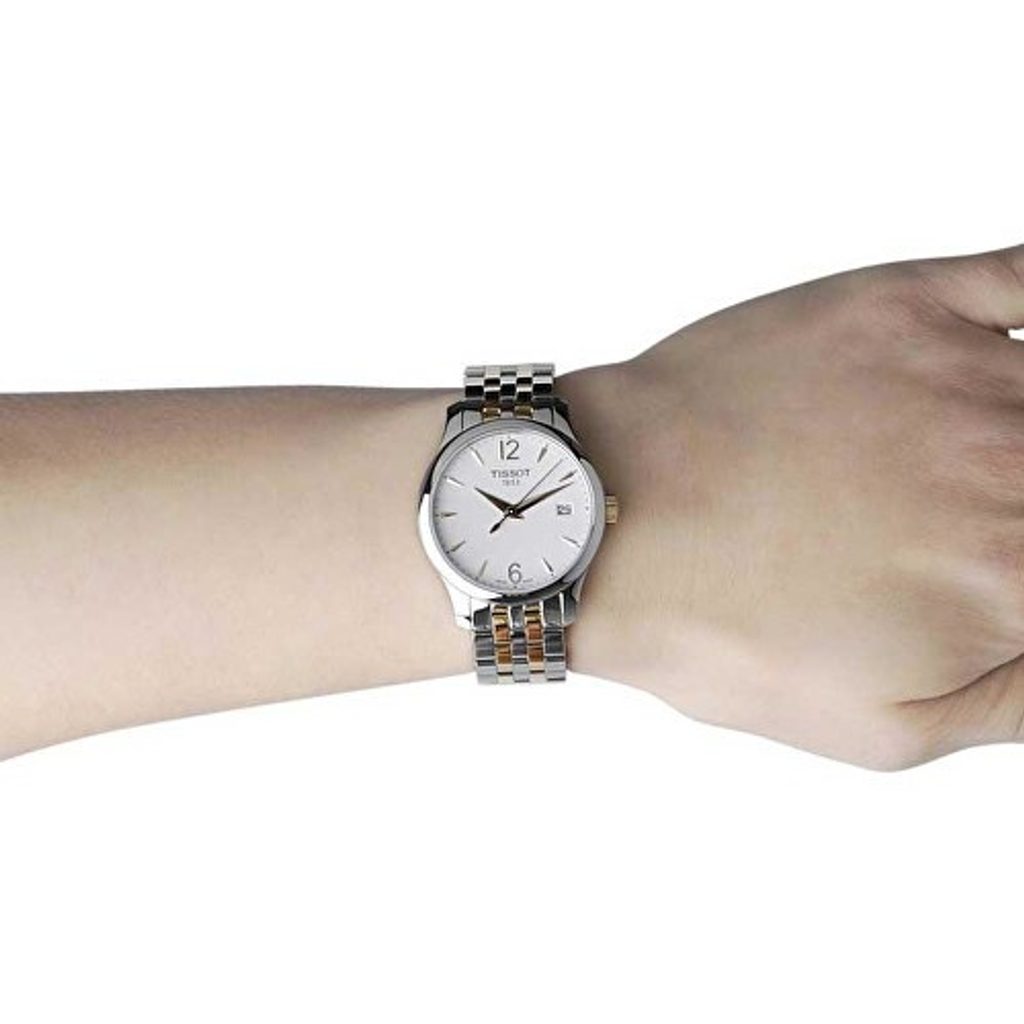 Tissot T Classic Tradition Lady White Dial Two Tone Steel Strap Watch For Women - T063.210.22.037.01 Buy Now By Tissot