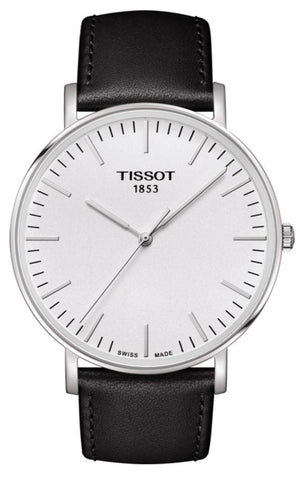 Tissot T Classic Everytime Large White Dial Black Leather Strap Watch For Men - T109.610.16.031.00 Buy Now By Tissot