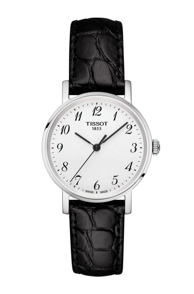 Tissot Everytime Desire Medium White Dial Black Leather Strap Watch For Men - T109.410.16.032.00 Buy Now By Tissot