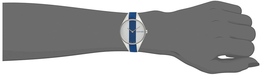 Calvin Klein Rebel Blue Silver Dial Blue Leather Strap Watch for Women - K8P231V6 Buy Now By Calvin Klein