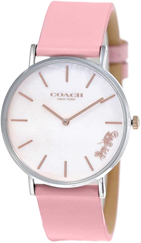 Coach Perry Mother of Pearl Pink Dial Pink Leather Strap Watch for Women - 14503244 Buy Now By Coach
