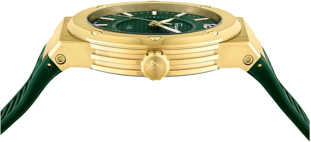 Salvatore Ferragamo F-80 Classic Green Dial Green Rubber Strap Watch for Men - SFHY02022 Buy Now By Salvatore Ferragamo