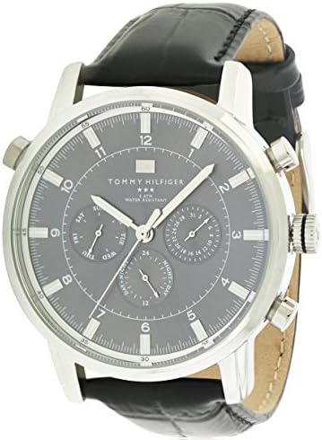Tommy Hilfiger Harrison Chronograph Black Dial Black Leather Strap Watch for Men - 1790875 Buy Now By Tommy Hilfiger
