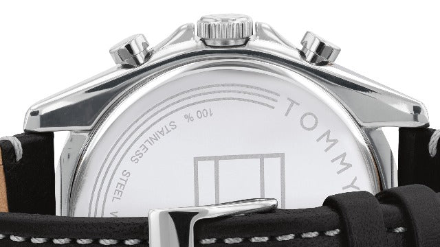 Tommy Hilfiger Parker Chronograph Quartz Grey Dial Black Leather Strap Watch For Men - 1791838 Buy Now By Tommy Hilfiger