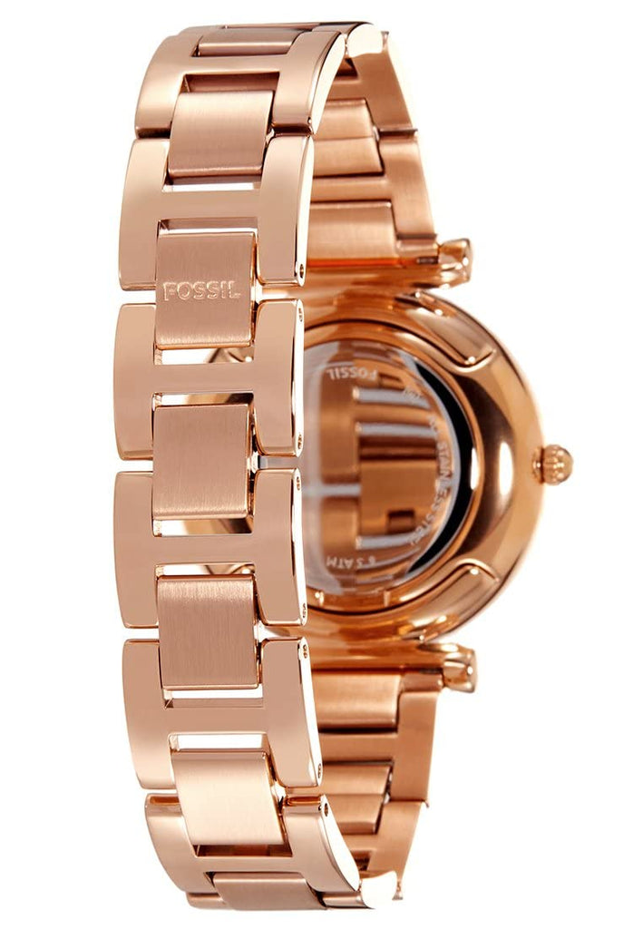 Fossil Carlie Rose Gold Dial Rose Gold Steel Strap Watch for Women - ES4301 Buy Now By Fossil