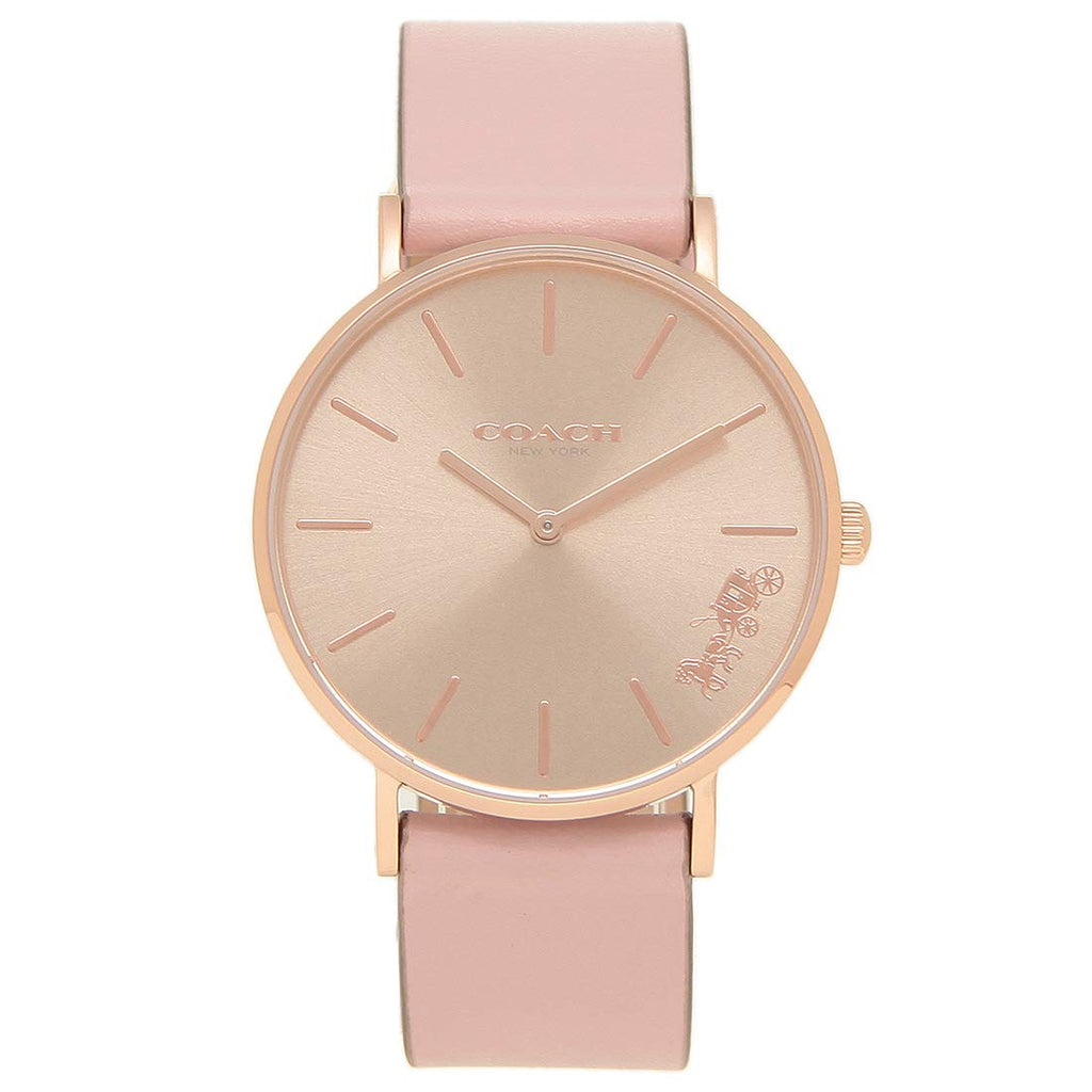 Coach Delancey Gold Dial Pink Leather Strap Watch for Women - 14503332 Buy Now By Coach