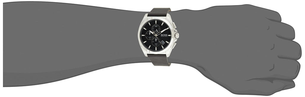 Hugo Boss Grandmaster Chronograph Black Dial Black Leather Strap Watch for Men - 1513881 Buy Now By Hugo Boss
