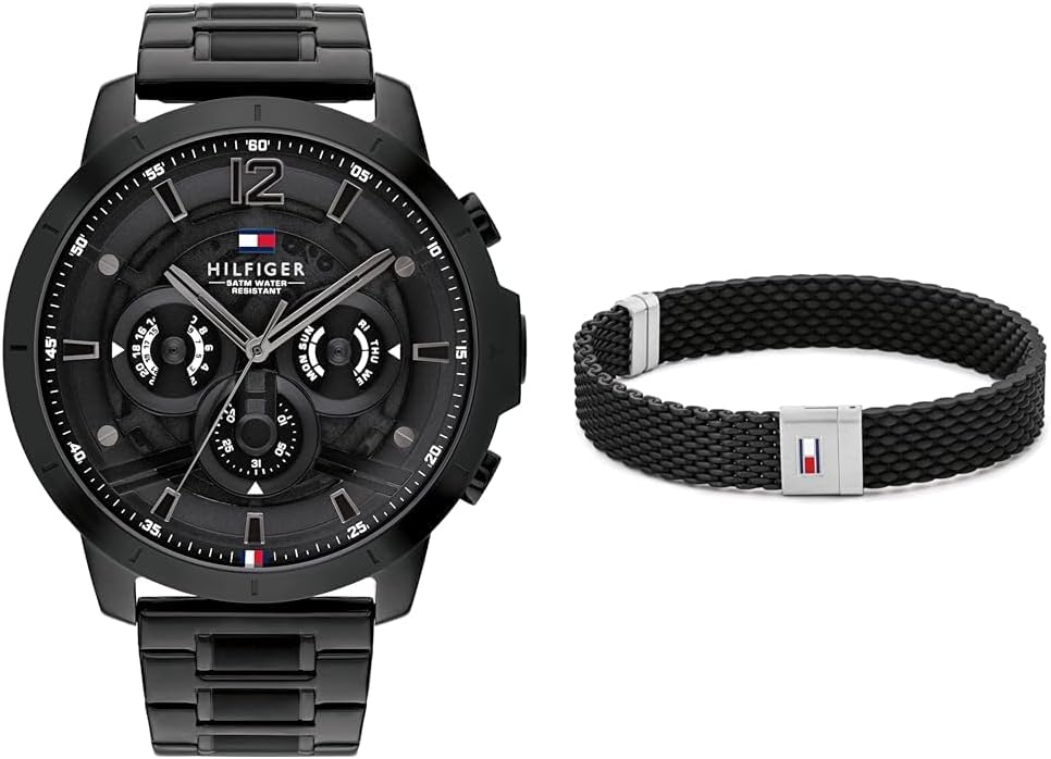 Tommy Hilfiger Classic Chronograph Black Dial Black Steel Strap Watch For Men - 1710494 Buy Now By Tommy Hilfiger