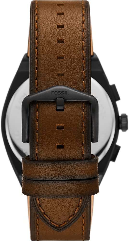 Fossil Everett Chronograph Black Dial Brown Leather Strap Watch for Men - FS5798 Buy Now By Fossil