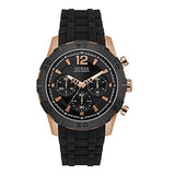 Guess Caliber Chronograph Black Dial Black Rubber Strap Watch for Men - W0864G2 Buy Now By Guess