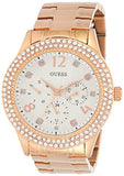 Guess Bedazzle Diamonds Silver Dial Rose Gold Steel Strap Watch For Women - W1097L3 Buy Now By Guess