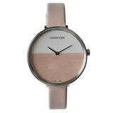 Calvin Klein Rise White Beige Dial Beige Leather Strap Watch for Women - K7A231XH Buy Now By Calvin Klein