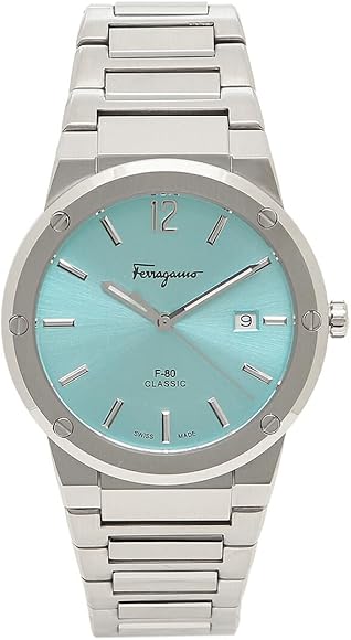 Salvatore Ferragamo F-80 Classic Tiffany Blue Dial Silver Steel Strap Watch for Men - SFDT02323 Buy Now By Salvatore Ferragamo