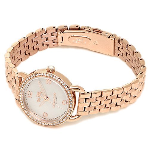 Coach Delancey Mother of Pearl White Dial Rose Gold Steel Strap Watch for Women - 14502479 Buy Now By Coach