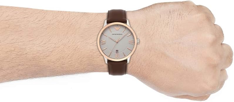 Emporio Armani Giovanni Quartz White Dial Brown Leather Strap Watch For Men - AR11211 Buy Now By Emporio Armani
