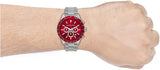 Michael Kors Layton Chronograph Red Dial Silver Steel Strap Watch For Men - MK8822 Buy Now By Michael Kors
