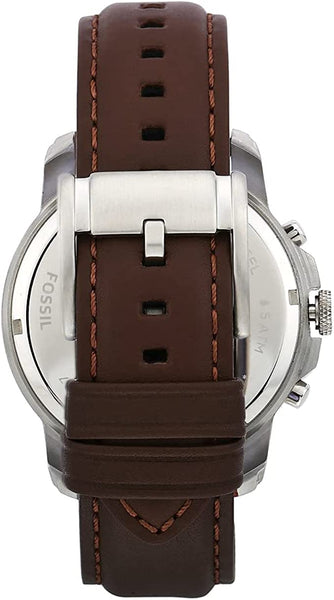 Fossil Grant Chronograph White Dial Brown Leather Strap Watch for Men - FS4735 Buy Now By Fossil