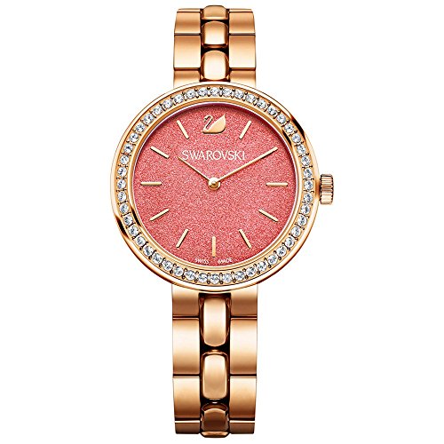 Swarovski Daytime Quartz Coral Dial Rose Gold Steel Strap Watch for Women - 5182250 Buy Now By Swarovski
