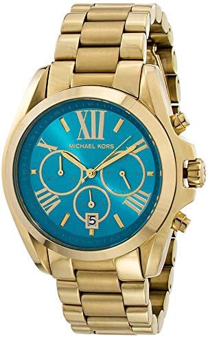 Michael Kors Bradshaw Chronograph Blue Dial Gold Steel Strap Watch For Women - MK5975 Buy Now By Michael Kors