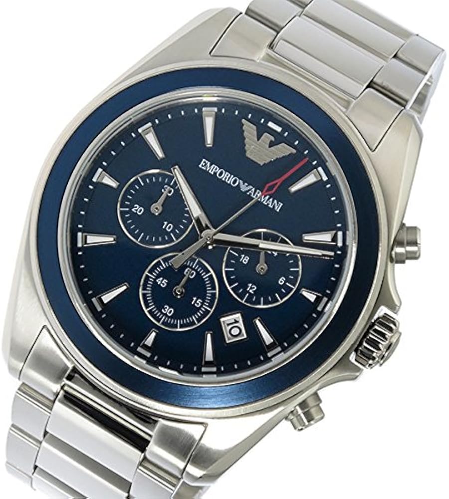 Emporio Armani Sportivo Chronograph Blue Dial Silver Steel Strap Watch For Men - AR6091 Buy Now By Emporio Armani