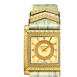 Versace DV-25 Gold Dial Off White Leather Strap Watch for Women - VQF030015 Buy Now By Versace