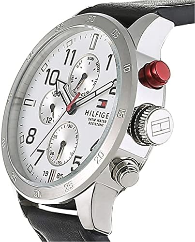 Tommy Hilfiger Trent Multifunction White Dial Black Leather Strap Watch for Men - 1791138 Buy Now By Tommy Hilfiger