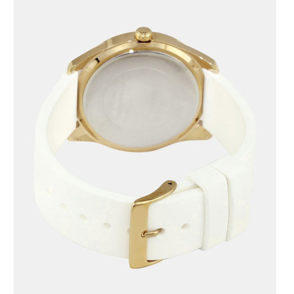Guess G-Twist Gold Dial White Rubber Strap Watch for Women - W0911L7 Buy Now By Guess