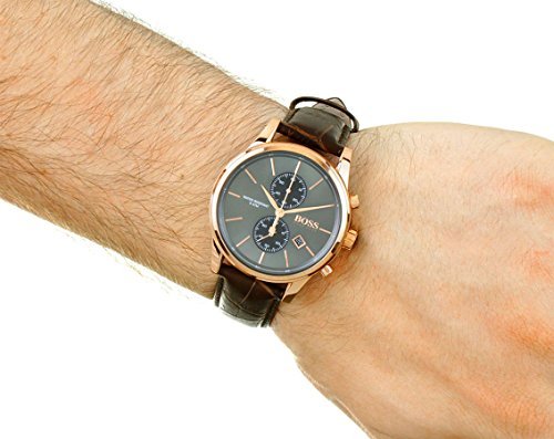 Hugo Boss Jet Grey Dial Brown Leather Strap Watch for Men - 1513281 Buy Now By Hugo Boss