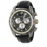 Versace V Ray Chronograph Grey Dial Black Leather Strap Watch for Men - VDB020014 Buy Now By Versace