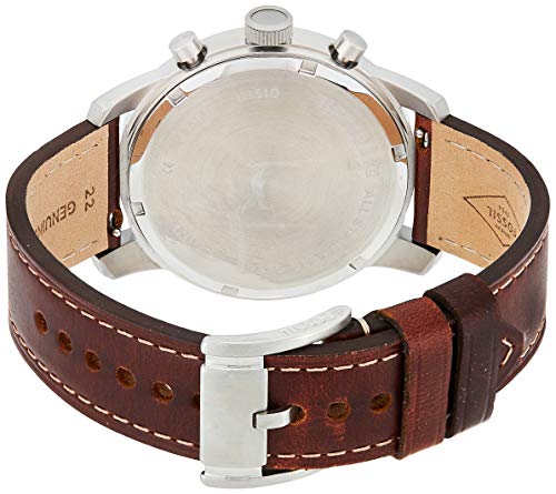 Fossil Pilot Chronograph White Dial Brown Leather Strap Watch for Men - FS5146 Buy Now By Fossil