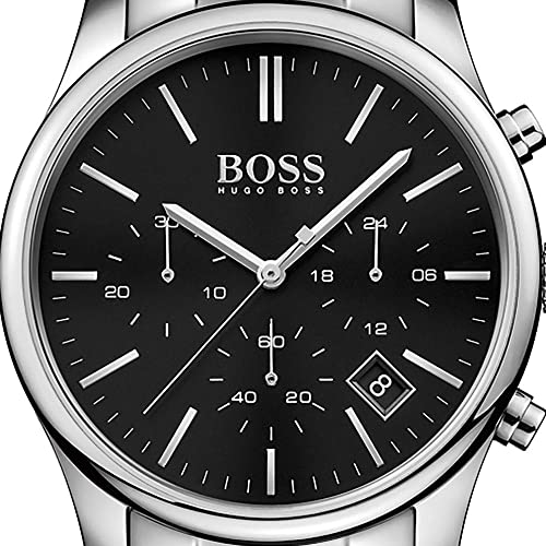 Hugo Boss Commander Black Dial Silver Steel Strap Watch for Men - 1513433 Buy Now By Hugo Boss