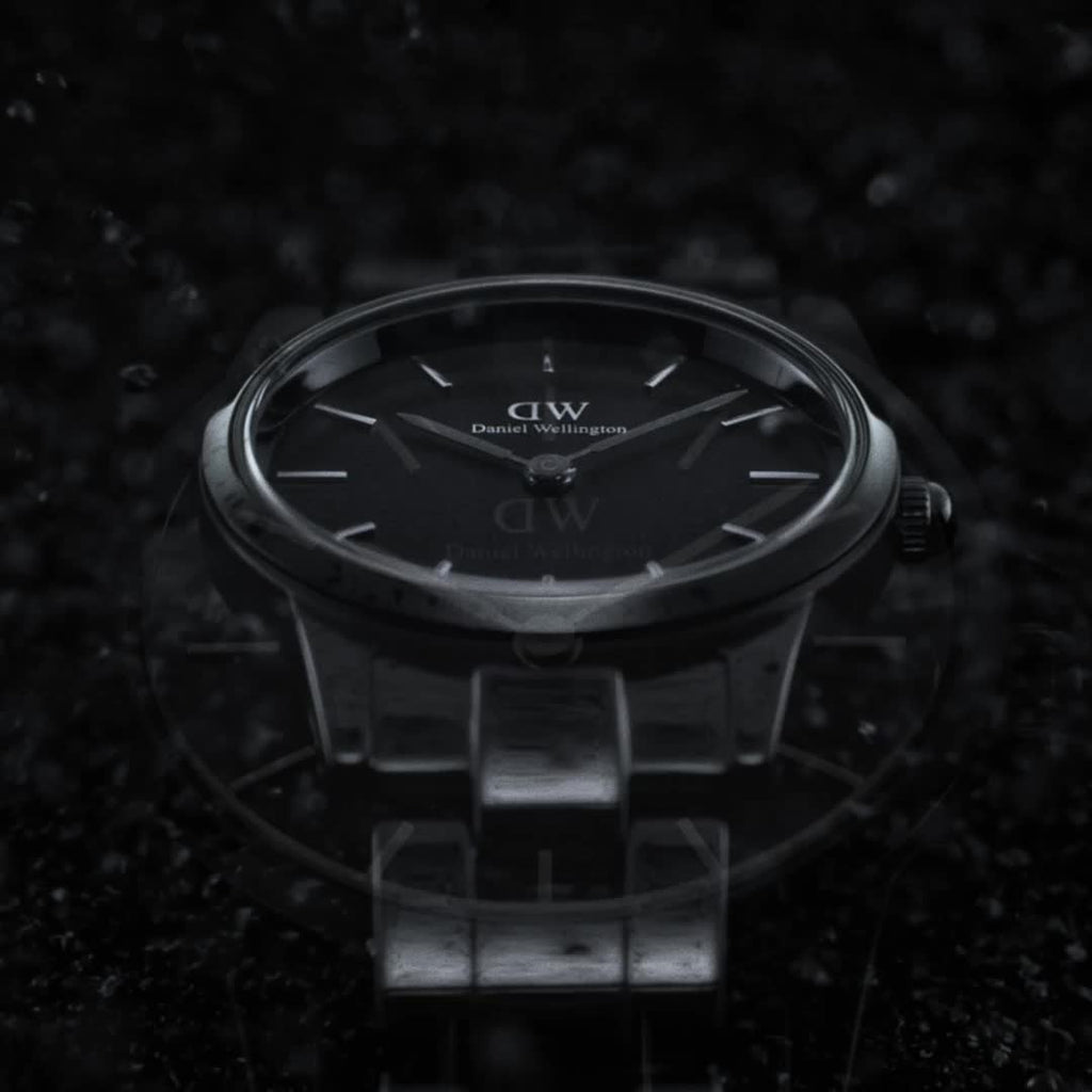 Daniel Wellington Iconic Link Ceramic Black Dial Black Steel Strap Watch For Women - DW00100415 Buy Now By Daniel Wellington