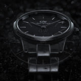 Daniel Wellington Iconic Link Ceramic Black Dial Black Steel Strap Watch For Women - DW00100414 Buy Now By Daniel Wellington