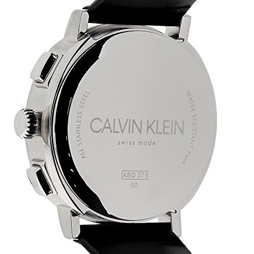 Calvin Klein Posh Silver Dial Black Leather Strap Watch for Men - K8Q371C6 Buy Now By Calvin Klein