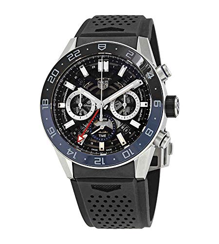 Tag Heuer Carrera Automatic Chronograph Steel & Ceramic Black Dial Black Rubber Strap Watch for Men - CBG2A1Z.FT6157 Buy Now By Tag Heuer