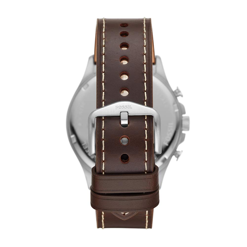 Fossil Forrester Chronograph White Dial Brown Leather Strap Watch for Men - FS5696 Buy Now By Fossil