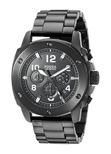 Fossil Machine Chronograph Black Dial Black Steel Strap Watch for Men - FS4927 Buy Now By Fossil