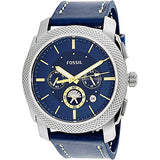 Fossil Machine Chronograph Blue Dial Blue Leather Strap Watch for Men - FS5262 Buy Now By Fossil