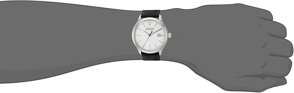 Movado Heritage Calendoplan White Dial Black Leather Strap Watch for Men - 3650002 Buy Now By Movado