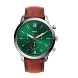 Fossil Neutra Chronograph Green Dial Brown Leather Strap Watch for Men - FS5735 Buy Now By Fossil