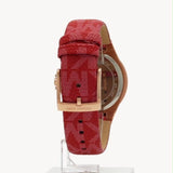Michael Kors Lennox Three Hand Silver Dial Red Leather Strap Watch For Women - MK7308 Buy Now By Michael Kors