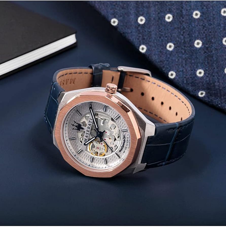 Maserati Stile Automatic Limited Edition White Dial Blue Leather Strap Watch For Men - R8821142001 Buy Now By Maserati