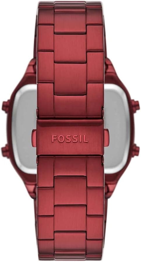 Fossil Retro Analog-Digital Black Dial Red Steel Strap Watch for Men - FS5897 Buy Now By Fossil