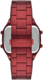 Fossil Retro Analog-Digital Black Dial Red Steel Strap Watch for Men - FS5897 Buy Now By Fossil