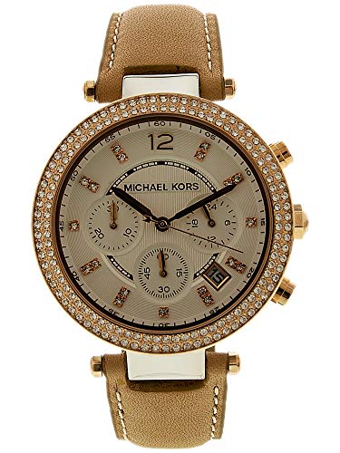 Michael Kors Parker Chronograph White Dial Tan Leather Strap Watch for Women - MK5633 Buy Now By Michael Kors